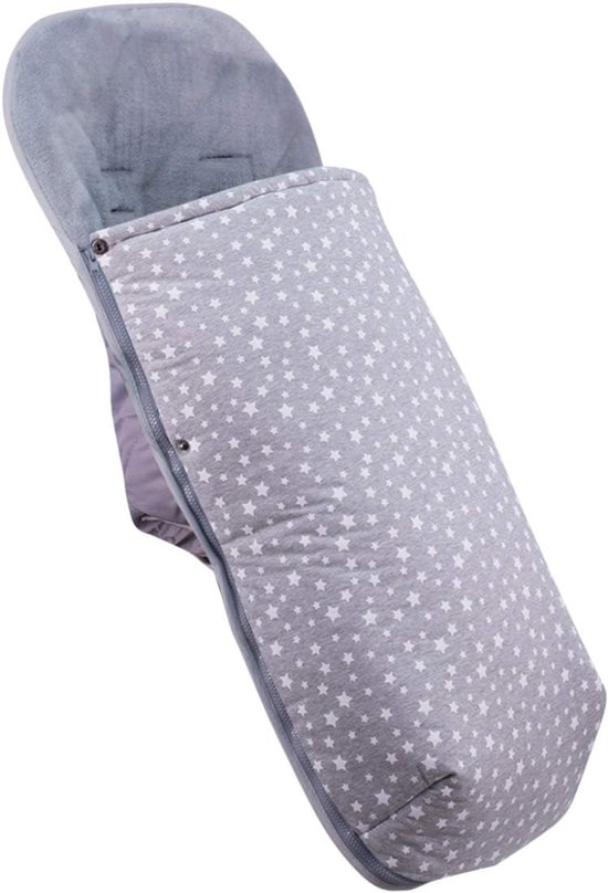 Voetenzak Kinderwagen - Wandelwagen zak - Warm en droog - Waterdichte buitenkant - 43x98 cm - Witte ster — afbeelding 3