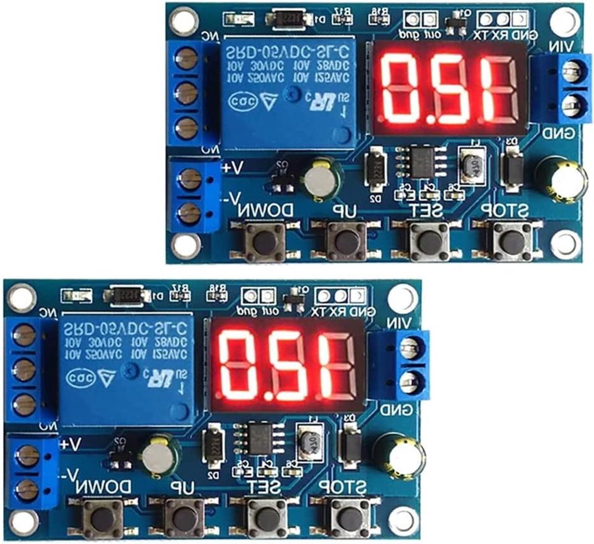 Batterij Charge Control Module - Laagspanningsschakelaar Monitor - Batterij Beheer - Programmeertijd & Spanning - 6.4x4x1 cm