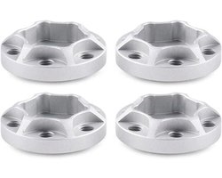 INJORA RC 12mm Driver Hex Hub Adapter metalen accessoires set 4pcs voor 1/10 RC Crawler 1,9 of 2,2 velgen Axial SCX10 Traxxas TRX4 D90 (Zilver, 6mm)