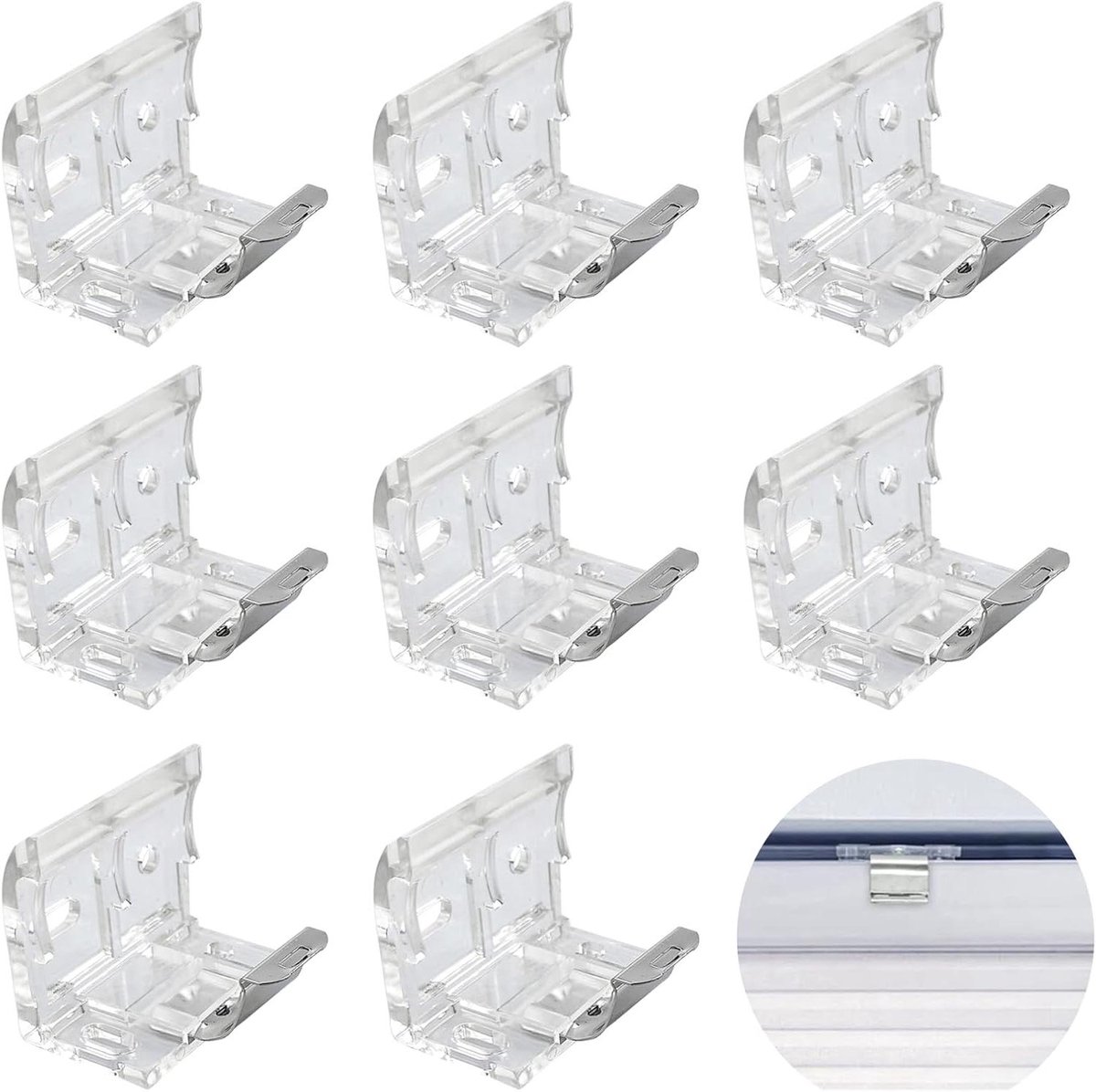 Montagebeugel Set - Houders voor raambekleding - Draadloze jaloezieën bevestigen - Onzichtbaar decoratief effect - Voor 1 inch hoofdrails - Transparant