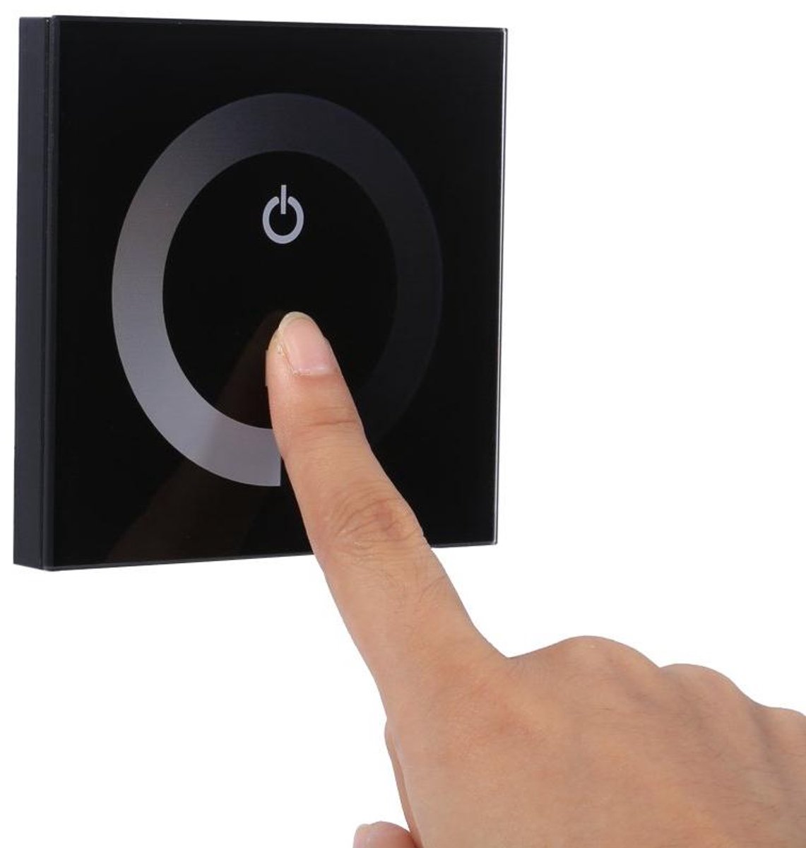 Enkele Kleur Touch Panel Dimmer Wandschakelaar Controller LED Light Strip DC 12V-24V Zwart(zwart)