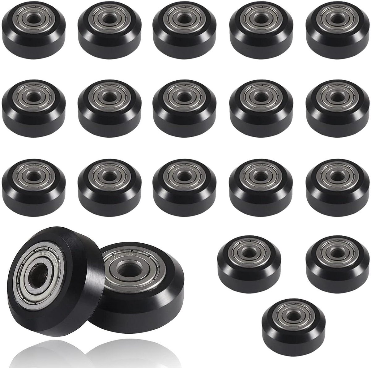 3D Printer Wielen - Passieve Rollers - 3D Printen - POM Plastic Materiaal - 20 Stuks - Zwart