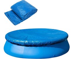DECOHS 4,5 m stofzwembadafdekkingsbeschermer-zonnehoes voor zwembaden met rond frame, zwembadafdekking voor rond, opblaasbaar zwembadafdekking, beschermer, warmtebestendige deken (15FT)