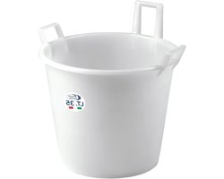 Keukenemmer Polyethyleen - Opslagemmer Emmer - Veelzijdig Gebruik - Drie Handgrepen - 45 x 36 cm - Neutraal