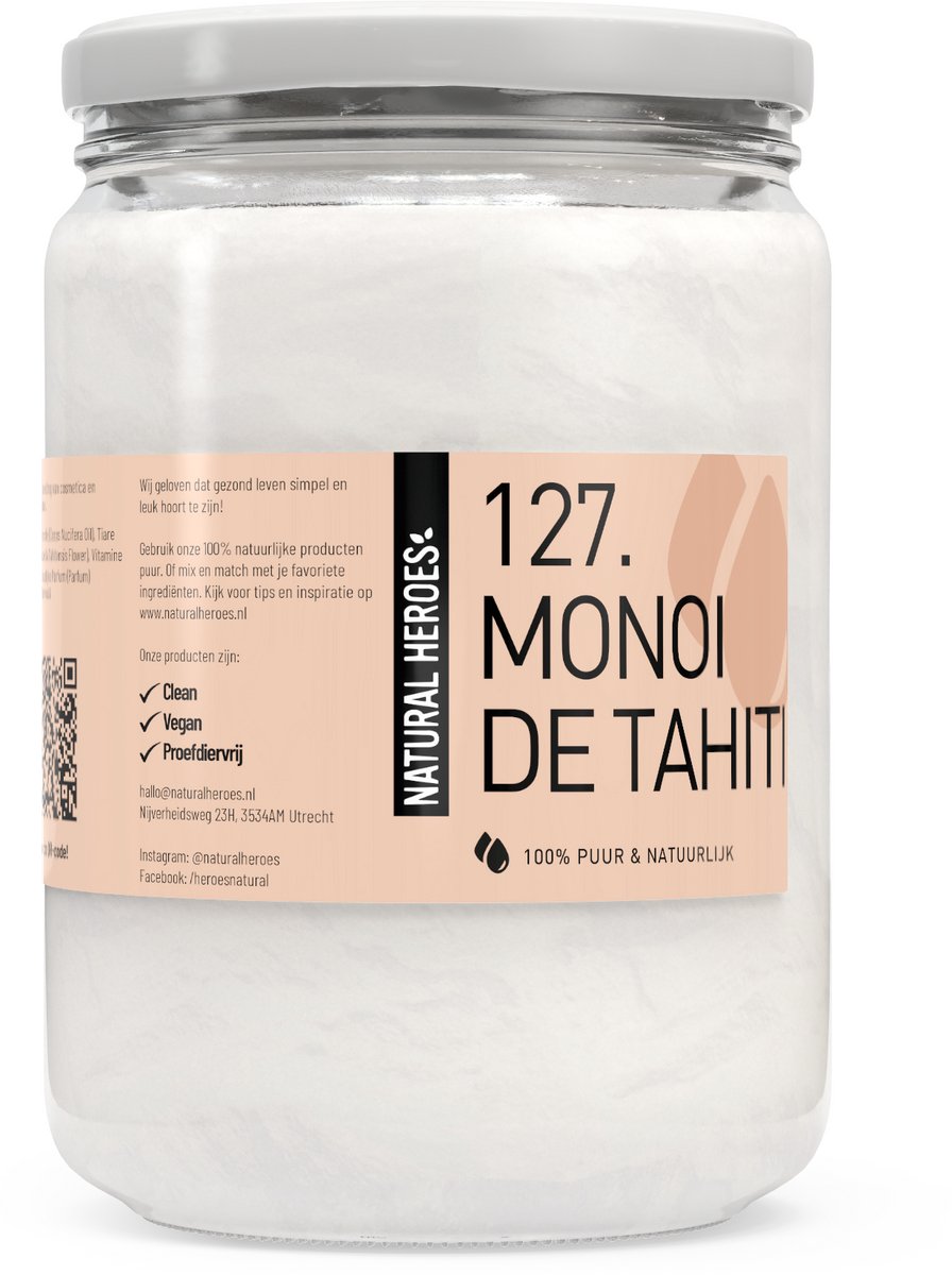 Natural Heroes - Monoï de Tahiti Olie (100% Puur & Natuurlijk) 500 ml