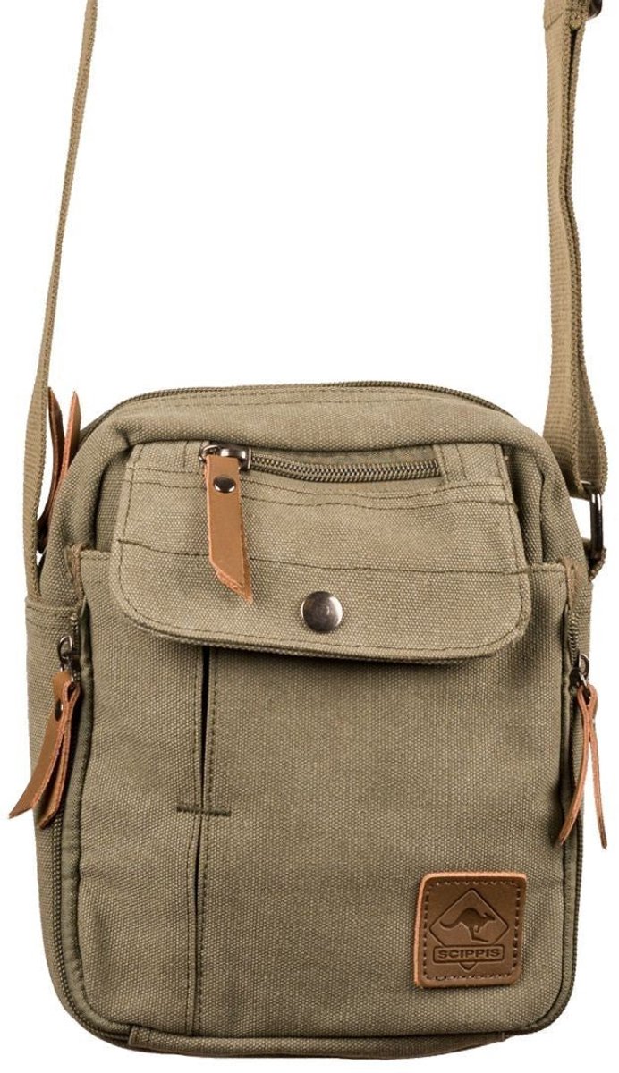 Scippis Port Arthur Tas – Robuuste Canvas Schoudertas met Lederen Accenten