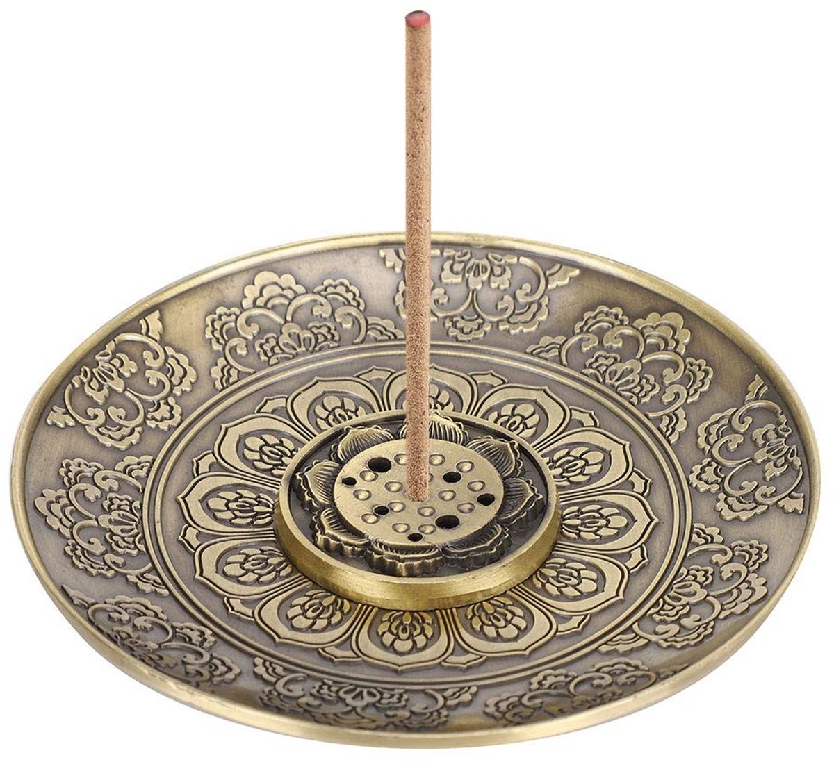 Allecto - Lotus Incense Stick Holder - Metalen Rookhouder voor Sticks - Antiek Brons