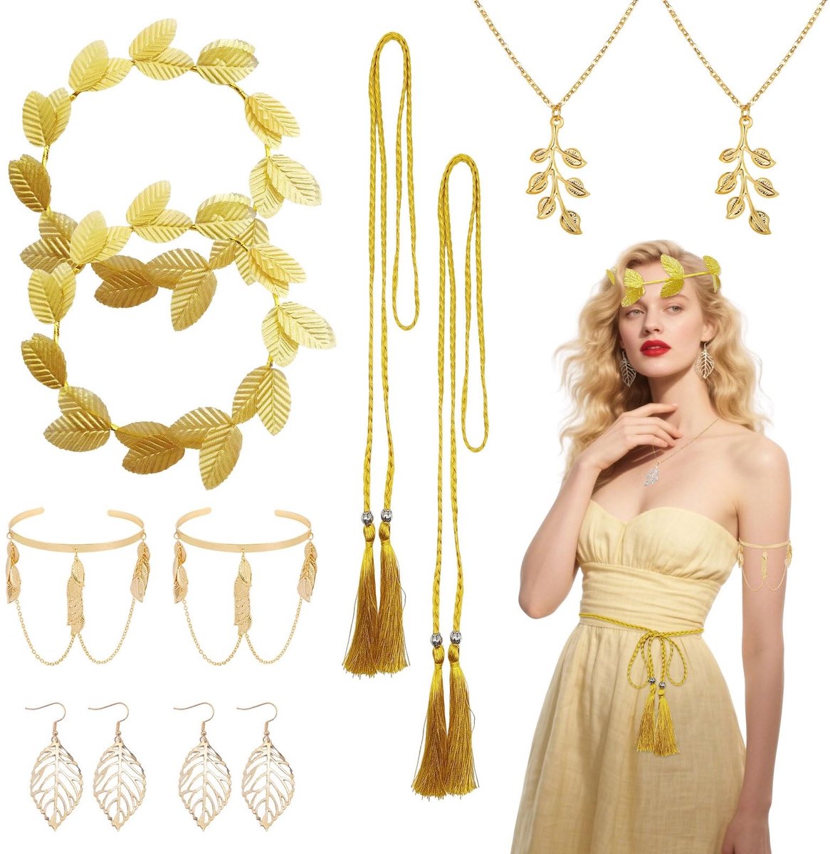 Allecto - Griekse Godin Kostuum Accessoires Set voor Feestjes en Bruiloften