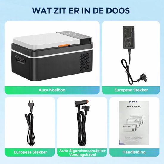 Celestul - Coolbox - Koelbox 21L - Elektrische Coolbox - Draagbare mini koelkast - Draagbare Auto Vriezer 12/24Volt - Zwart\Grijs van Merkloos — afbeelding 4