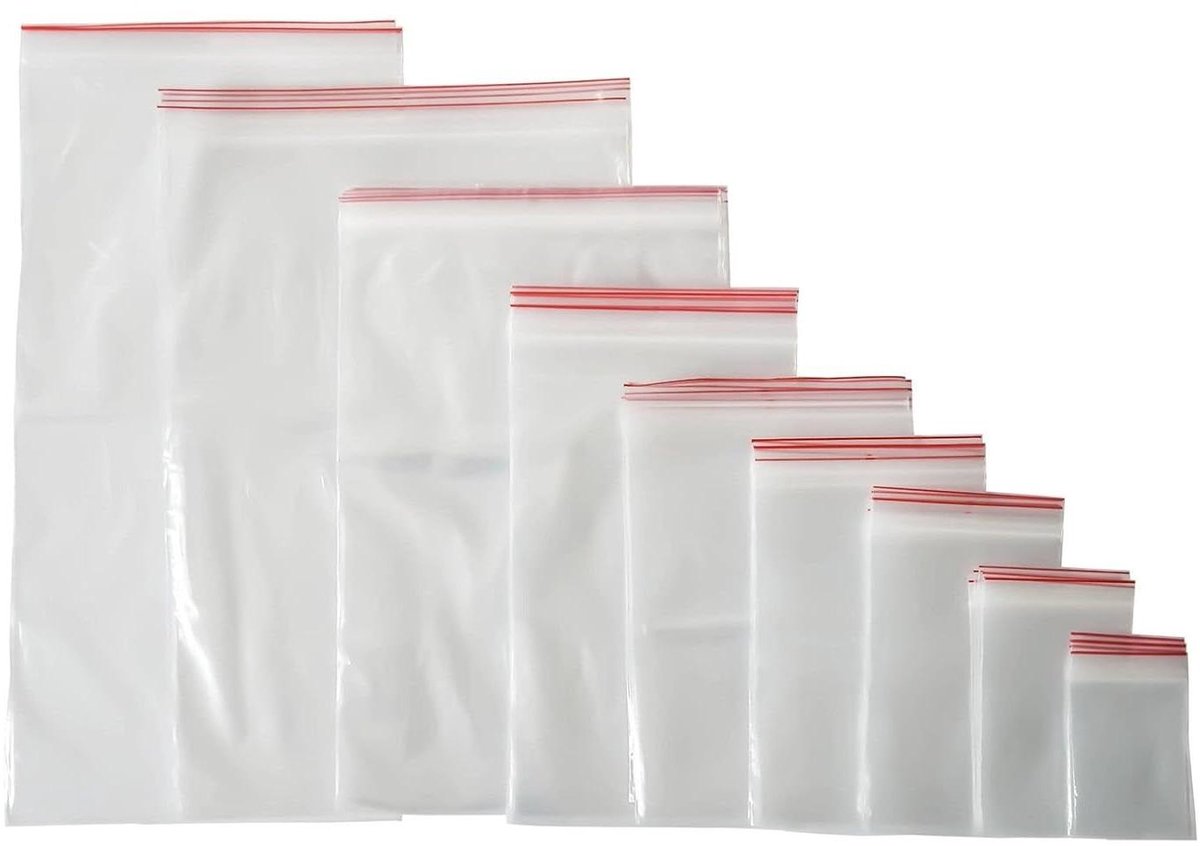 Plastic Ziplock Zakjes - Hersluitbare Plastic Zakjes - Opslag en Organisatie - Voedselveilig en Vriezerbestendig - 8 x 12 cm