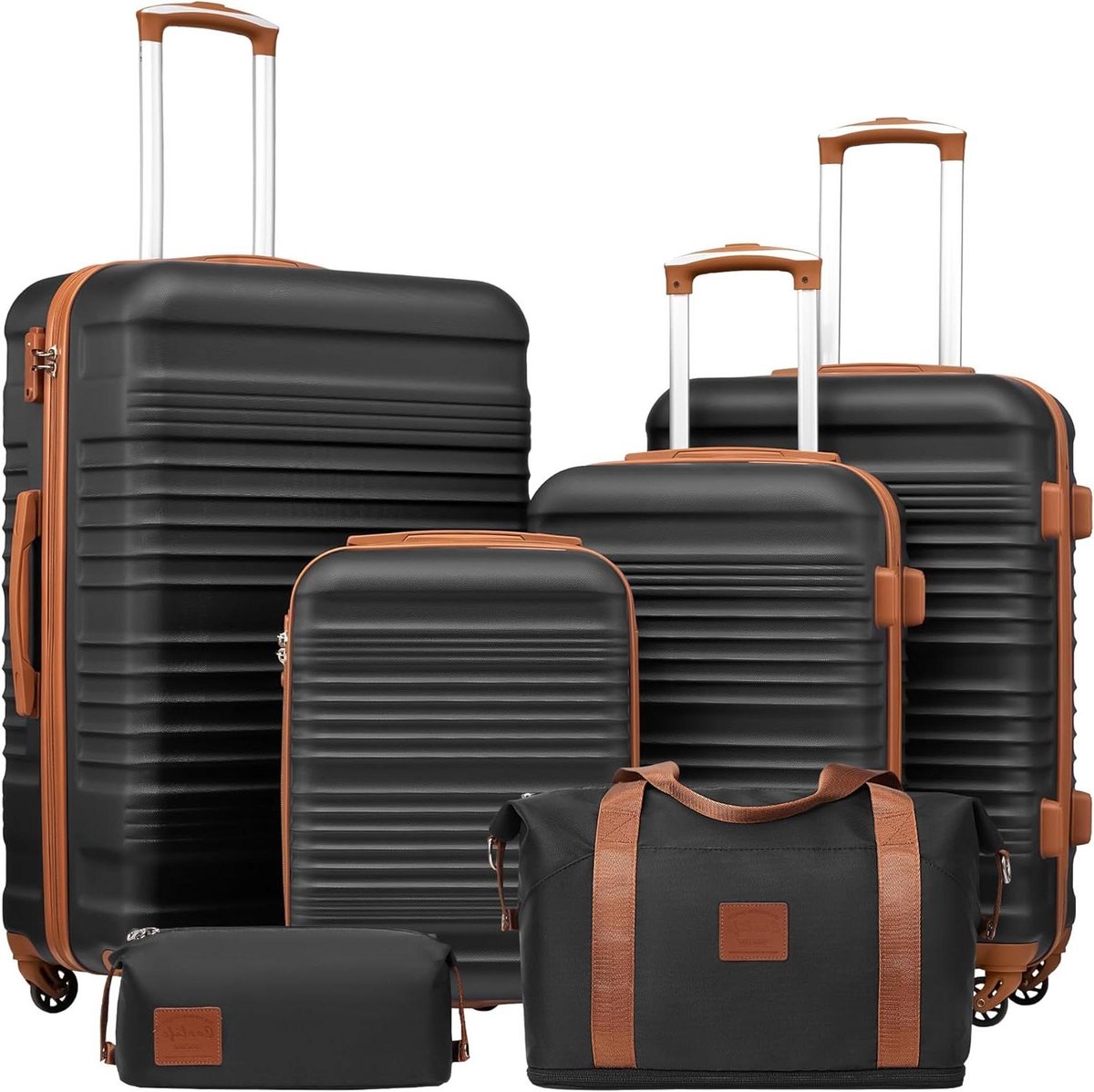 Reis Koffer Set - Koffers Trolley Bagage - Veilig Reizen - TSA Slot 4 Spinners - 6 Delig 40cm