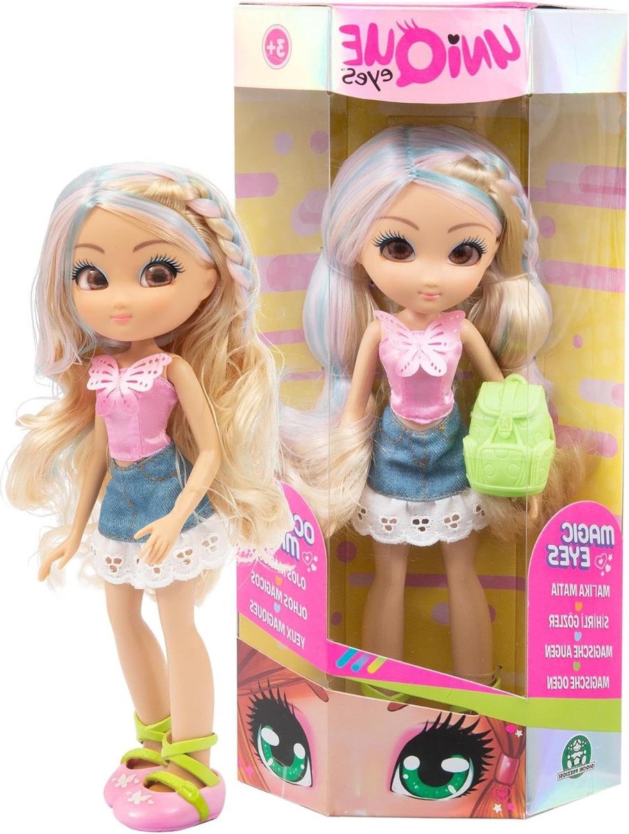 Pop met Volgende Ogen - Speelgoedpop - Kinderspeelgoed - Unieke Volgende Ogen - 25 cm - Rebecca