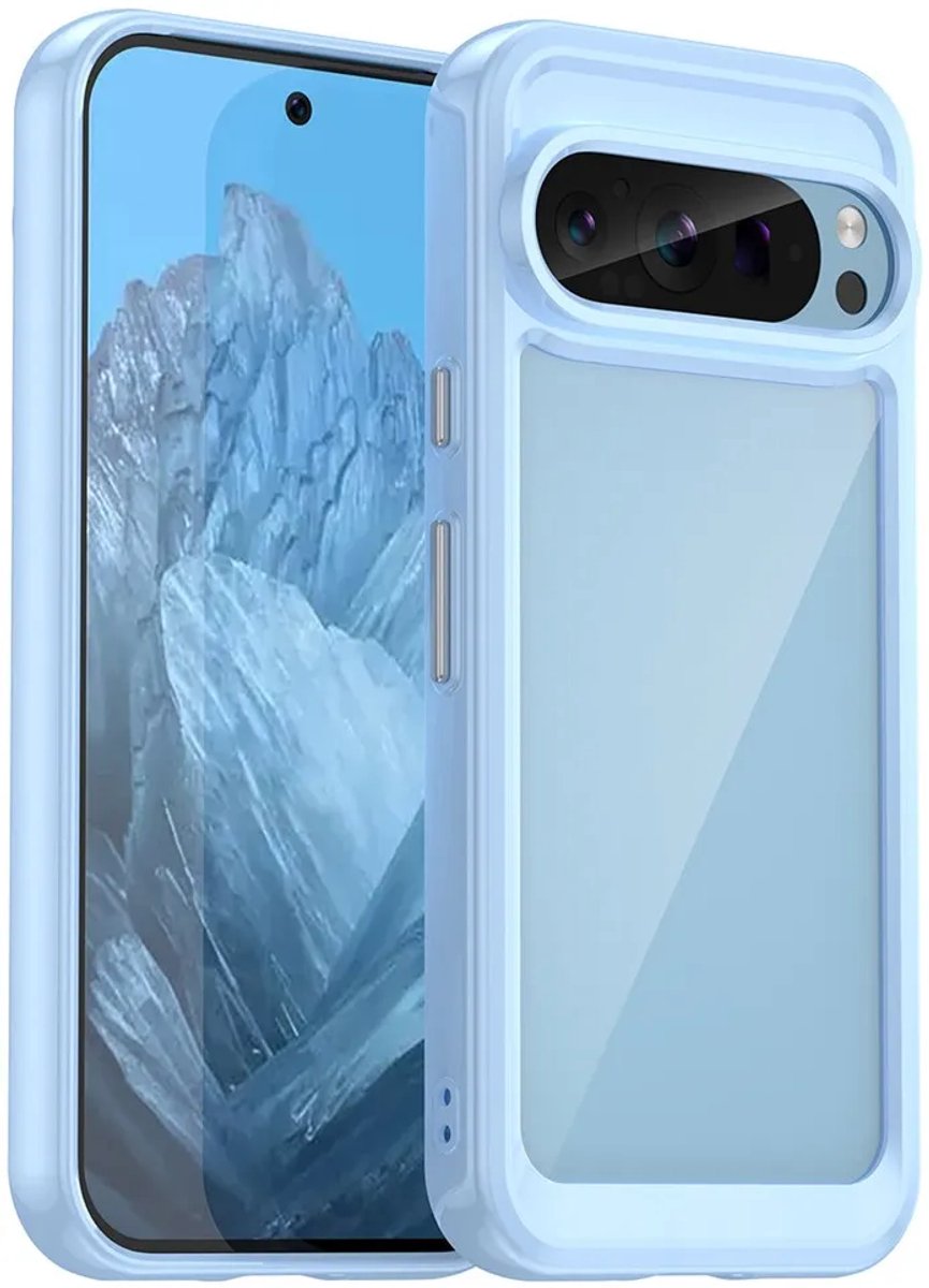 Hoesje geschikt voor Google Pixel 9 / 9 Pro - Phonesta Acrylic Hybrid Back Cover - Blauw