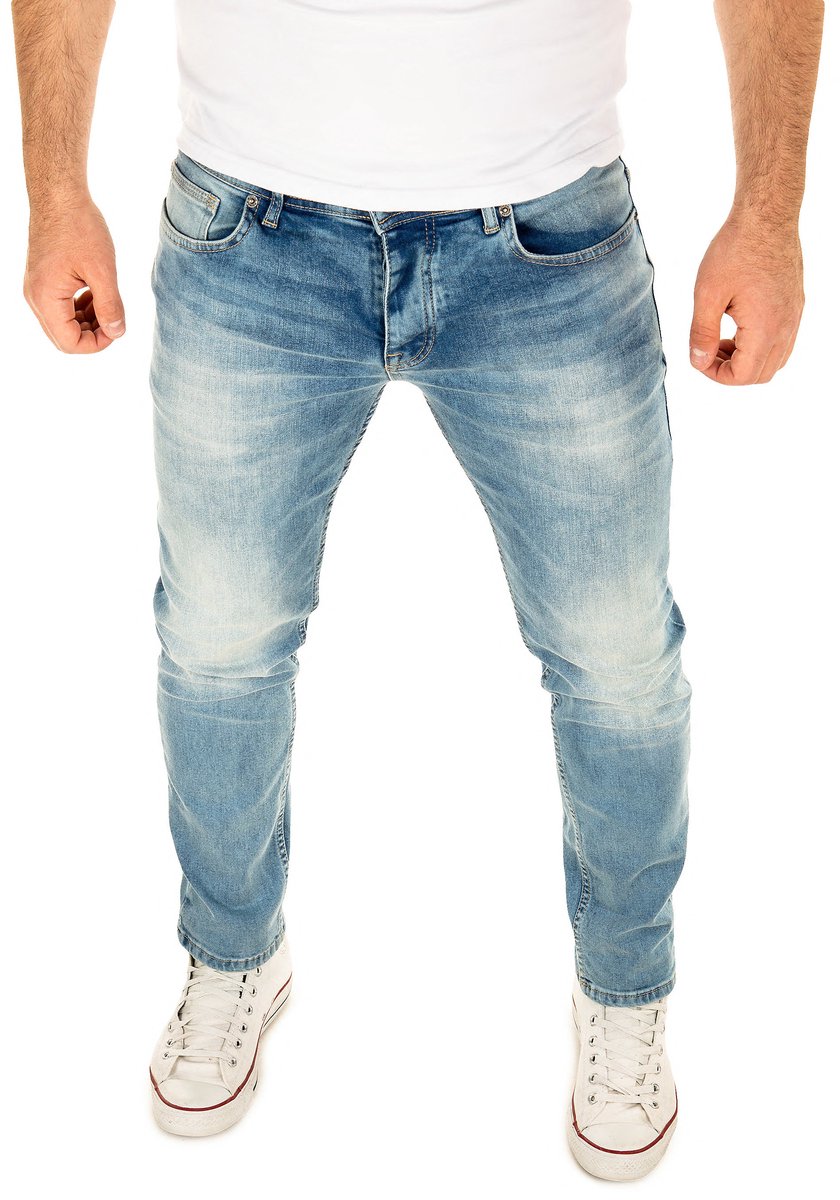 WOTEGA Heren Jeans Alistar – Katoen Stretch – Lichtblauw – 5-pocket