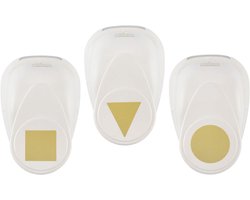Vaessen Creative Punchset 3pcs. - Figure punch Circle, Square, Triangle - Suitable for paper up to 250 g - Scrapbook Accessory for Crafting, Card Making, Scrapbooking and Journaling