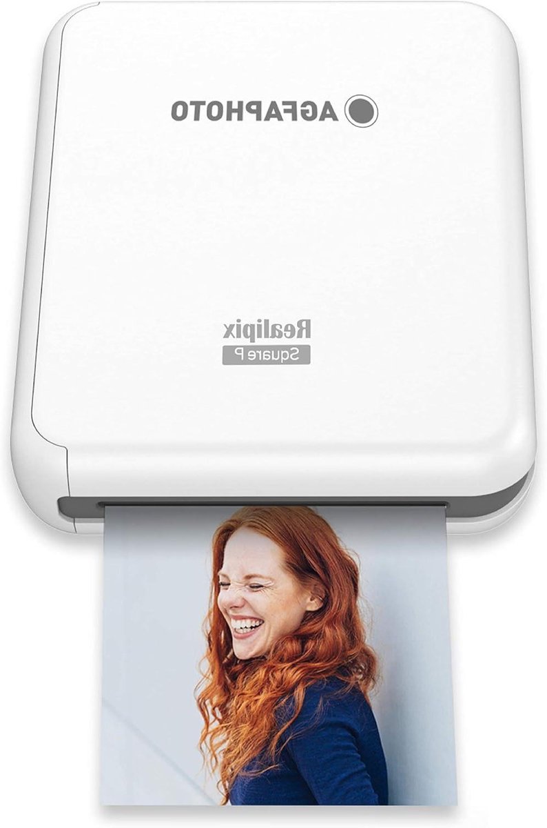 Vierkante Fotoprinter - Mini Printer Bluetooth - Direct Foto's Printen - 4 Pass Thermosublimatie - 76 x 76 cm - Wit