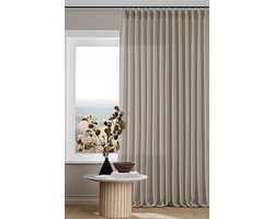 Linnen Gordijnen - Raambekleding Vitrage - Privacy Creëren - Dikke Linnen Stof - 260 cm lang - Bruin