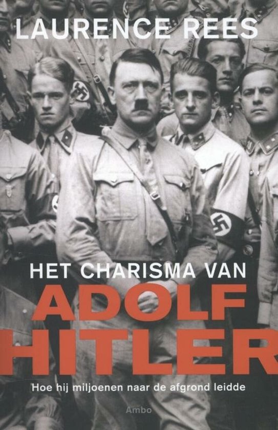 Boekomslag van 'Het charisma van Adolf Hitler' met een foto van Hitler en zijn entourage.