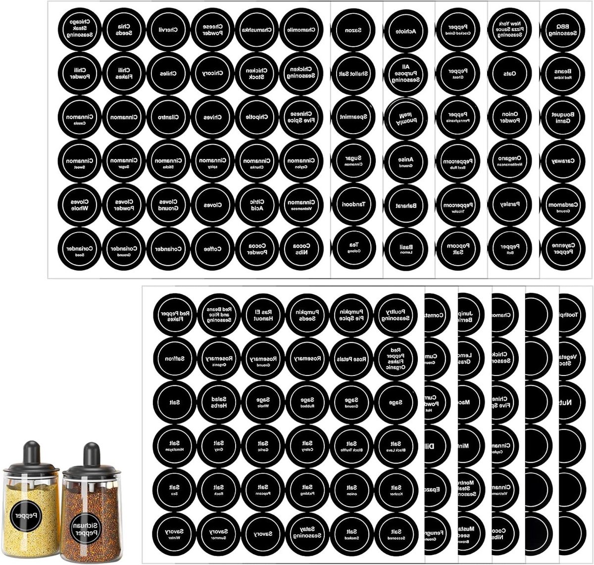 432 Stuks 3.5 cm Kruidetiketten Stickers - Waterdichte Zelfklevende Labels voor Keuken, Specerijen en Organisatie van Kruidenkasten
