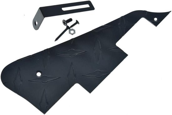 Diamond Plate LP Elektrische Gitaar Pickguard van Aluminium met Zwarte Beugel en Montage Schroeven voor Epiphone Les Paul - Bescherm je Gitaar tegen Krassen en Schokken — afbeelding 4