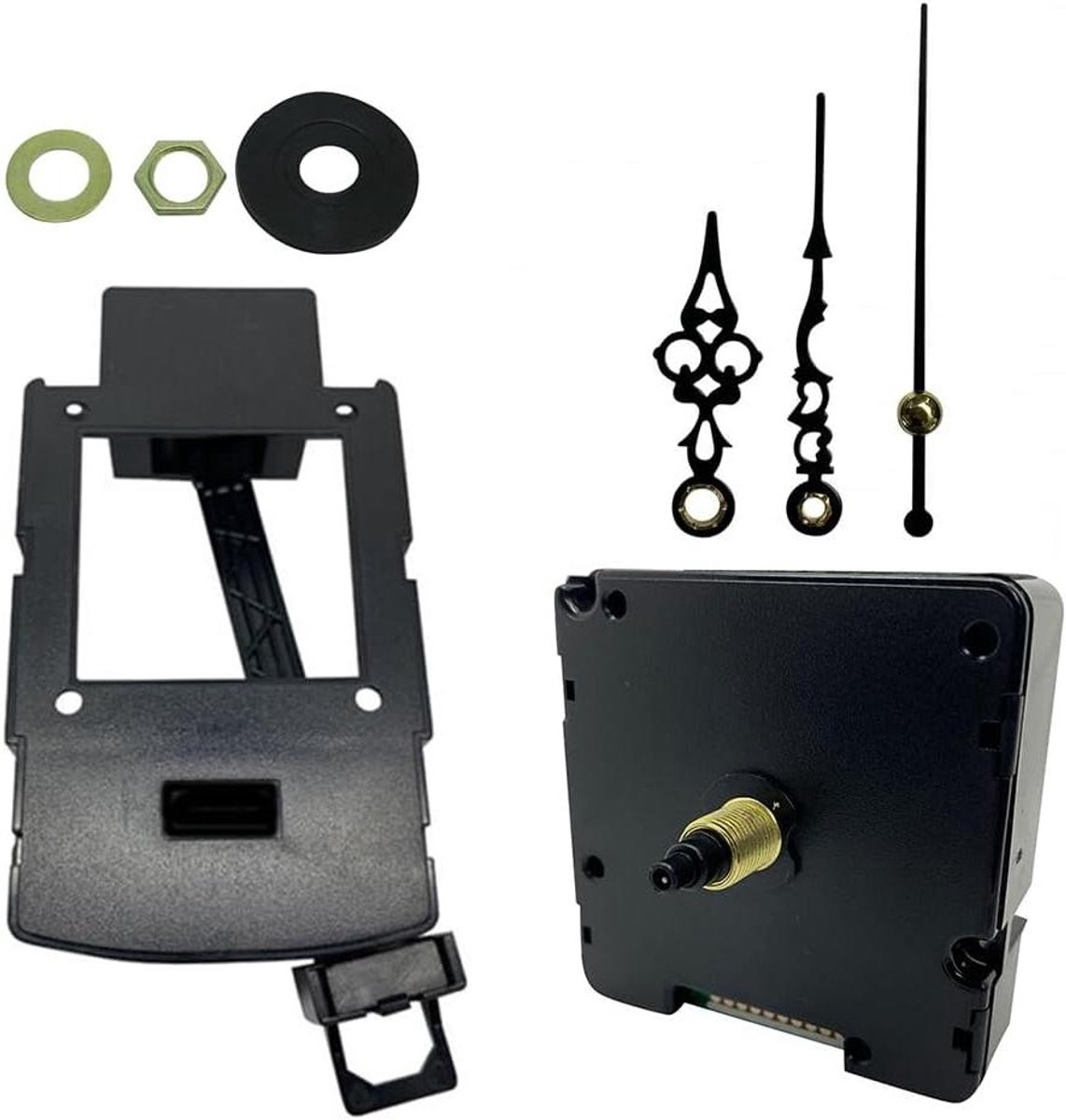 Klok Uurwerk - Wandklok Mechanisme - Klok Repareren - Automatische Tijdssynchronisatie - 76 mm - Zwart