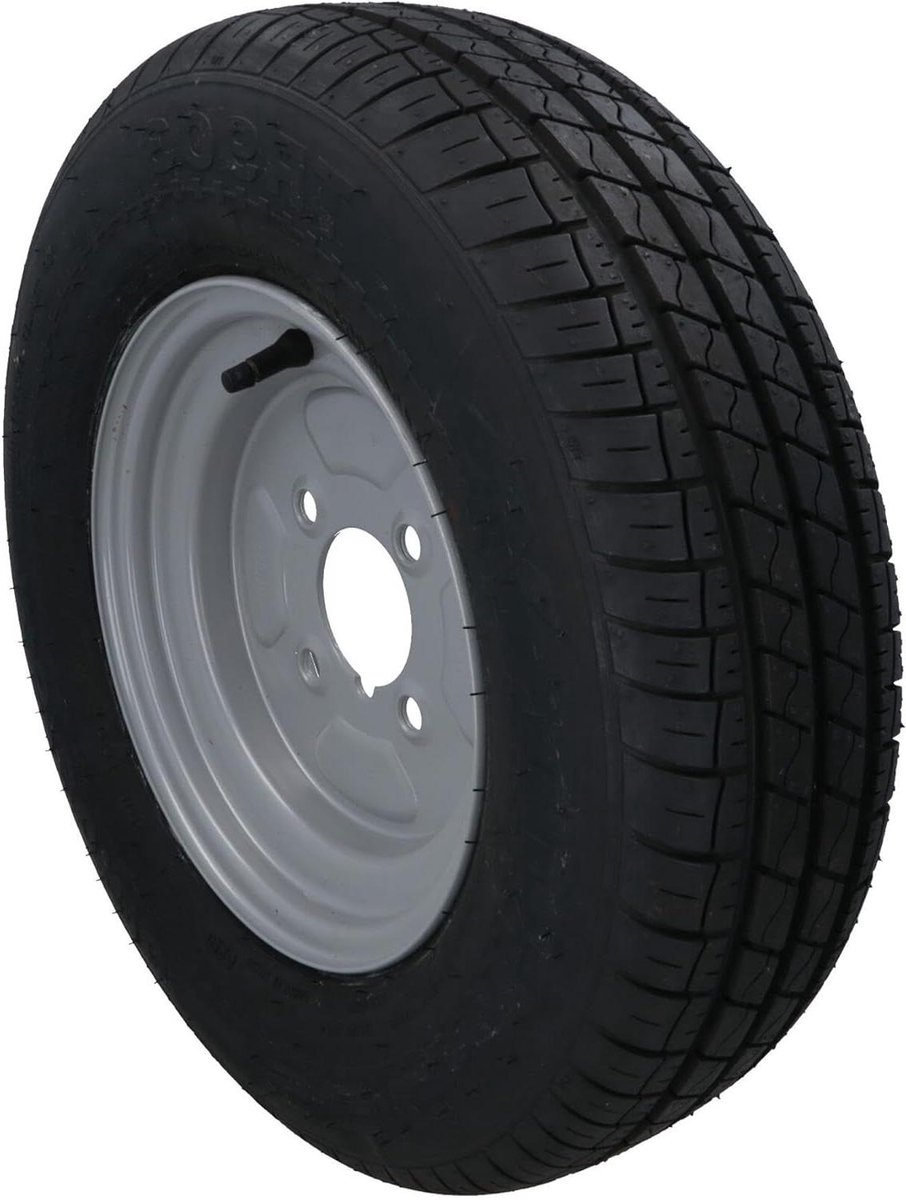 Aanhangerwiel met Band - Reservewiel Aanhanger - Transport Veilig - 8-Laags Constructie - 145 x 10 Inch - Zwart