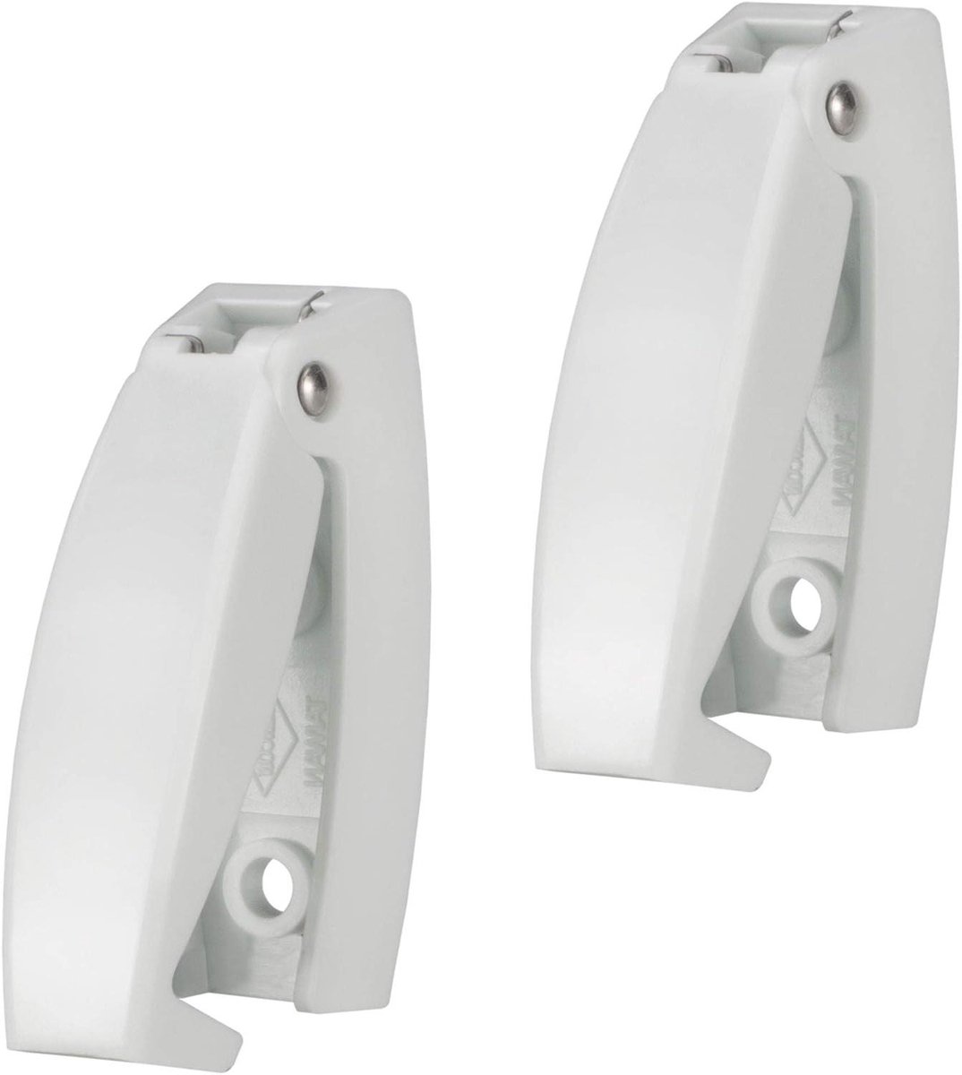 Bagagedeur Catch - Deur Clip - Camper Deuren Open Houden - Veerbelast Scharnier - 2 Stuks - Wit