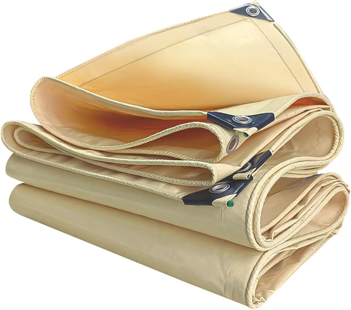 Dekzeil Waterdicht - Zwaar Zeil - Buiten Beschermen - Versterkte Randen - 3x4m - Beige