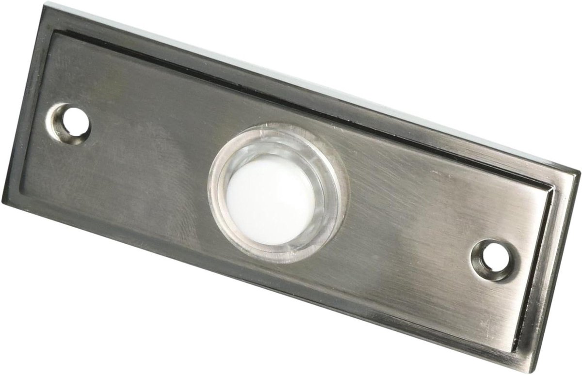 Drukknop Deurbel - Deurknop Bel - Toegang Melden - UV-Bestendig Plastic - 8.3 cm x 3.2 cm - Zilver
