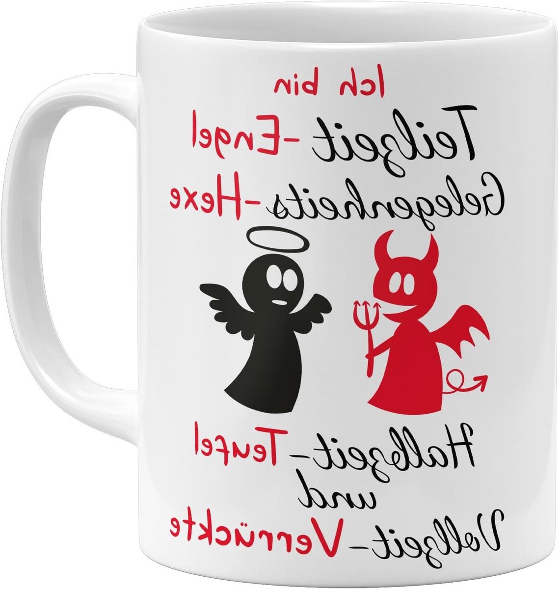 Keramische mok - Kop met tekst - Dagelijks gebruik - Vaatwasserbestendig - 325 ml - Wit