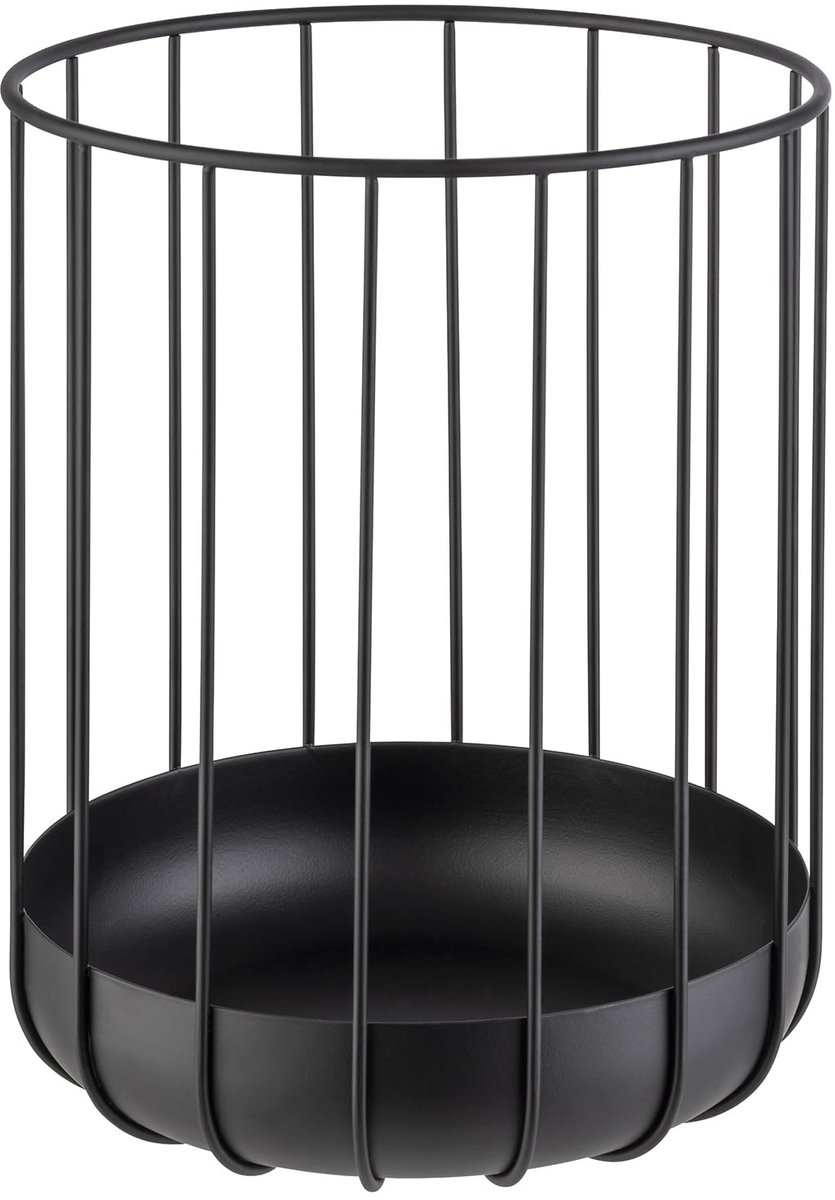 APS Urban brood en fruitmand – rond 22,5 cm – zwart met antislipvoetjes