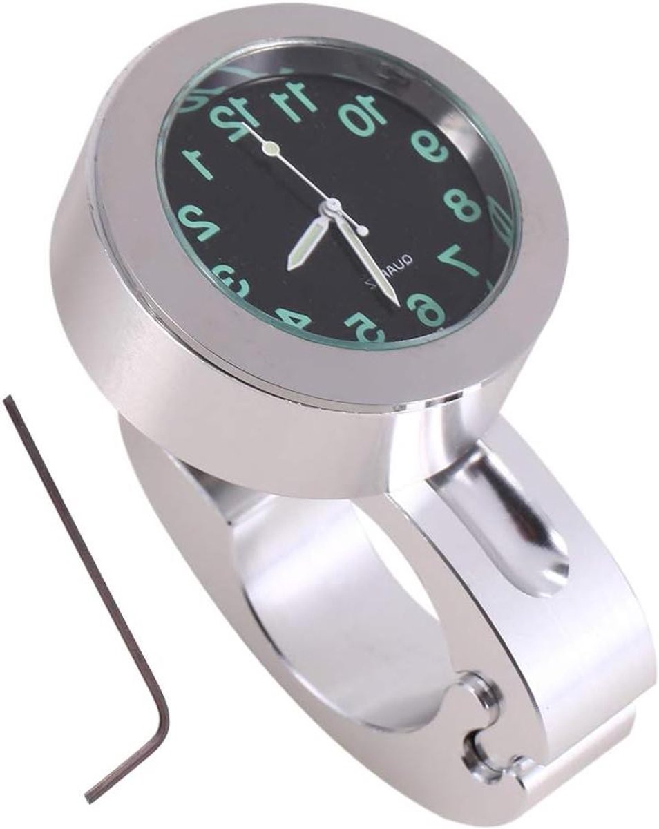 Motorstuurklok - Motorfiets horloge - Tijd bijhouden - Waterdicht en schokbestendig - 43 cm - Zilver