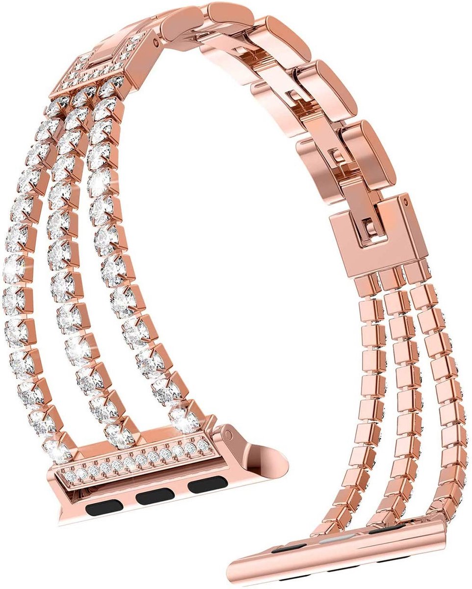 Store_9 - Apple Watch Band - Verstelbare Stalen Vervangband - 38mm 40mm - Duurzaam en Stijlvol - Geschikt voor iWatch Series 1/2/3/4/5/6 - Zwart