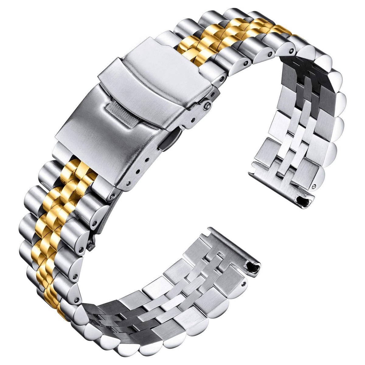 Store_9 - Horlogeband - Verstelbare Horlogeband - Stijlvol en Comfortabel - 22mm - Vervangende Band - Geschikt voor Smartwatches - Zilver en Goud