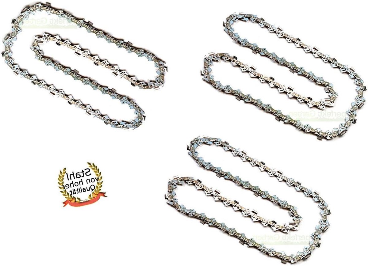 Zaagkettingen 3-Pack - Kettingen Reservekettingen - Hout Zagen - Precisie Geslepen - 50 cm 15 mm 0325 - Metaal
