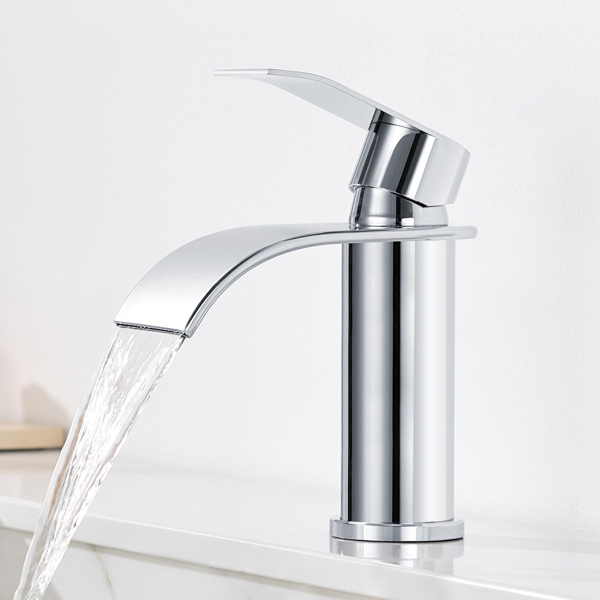 Cecipa Max Wastafelkraan - Waterval Kraan - Breed Waterstraal - Waterbesparend - Montagegat Ø32-35 mm - Warm en Koud - Mengkraan - Chroom