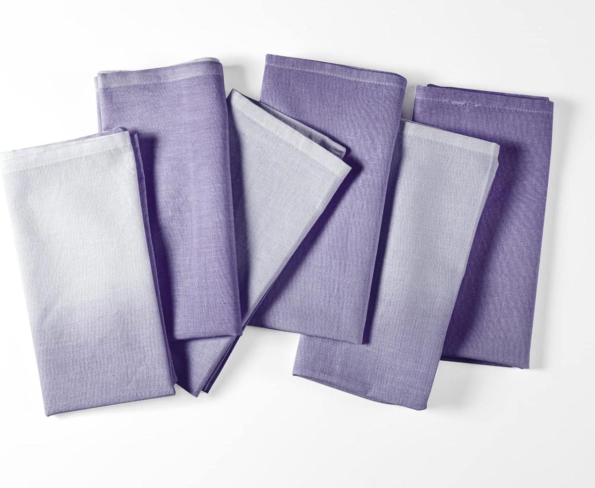 Doek Servetten - Diner Servetten - Tafel Dekken - Ombre Geverfd - Set van 6 - Paars