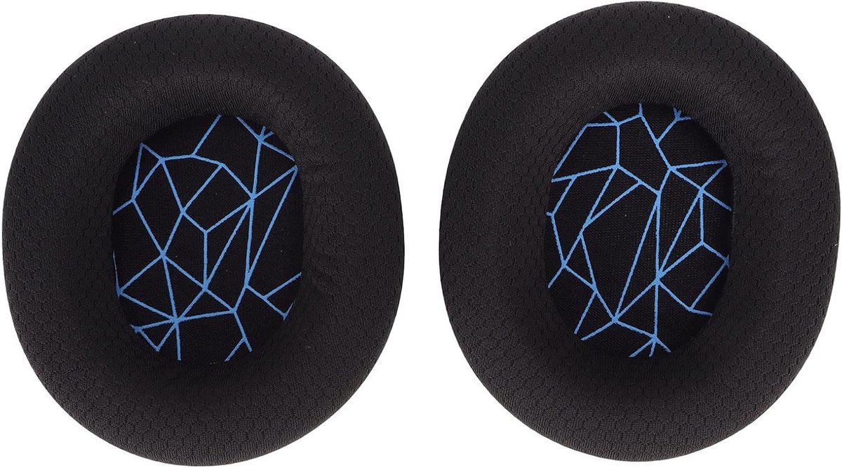 Vervangbare oorkussens voor Headset Earbuds 3/5/7, 9, 1 en Pro - Zwart met blauw bedrukt, comfortabele pasvorm en geluidsisolatie