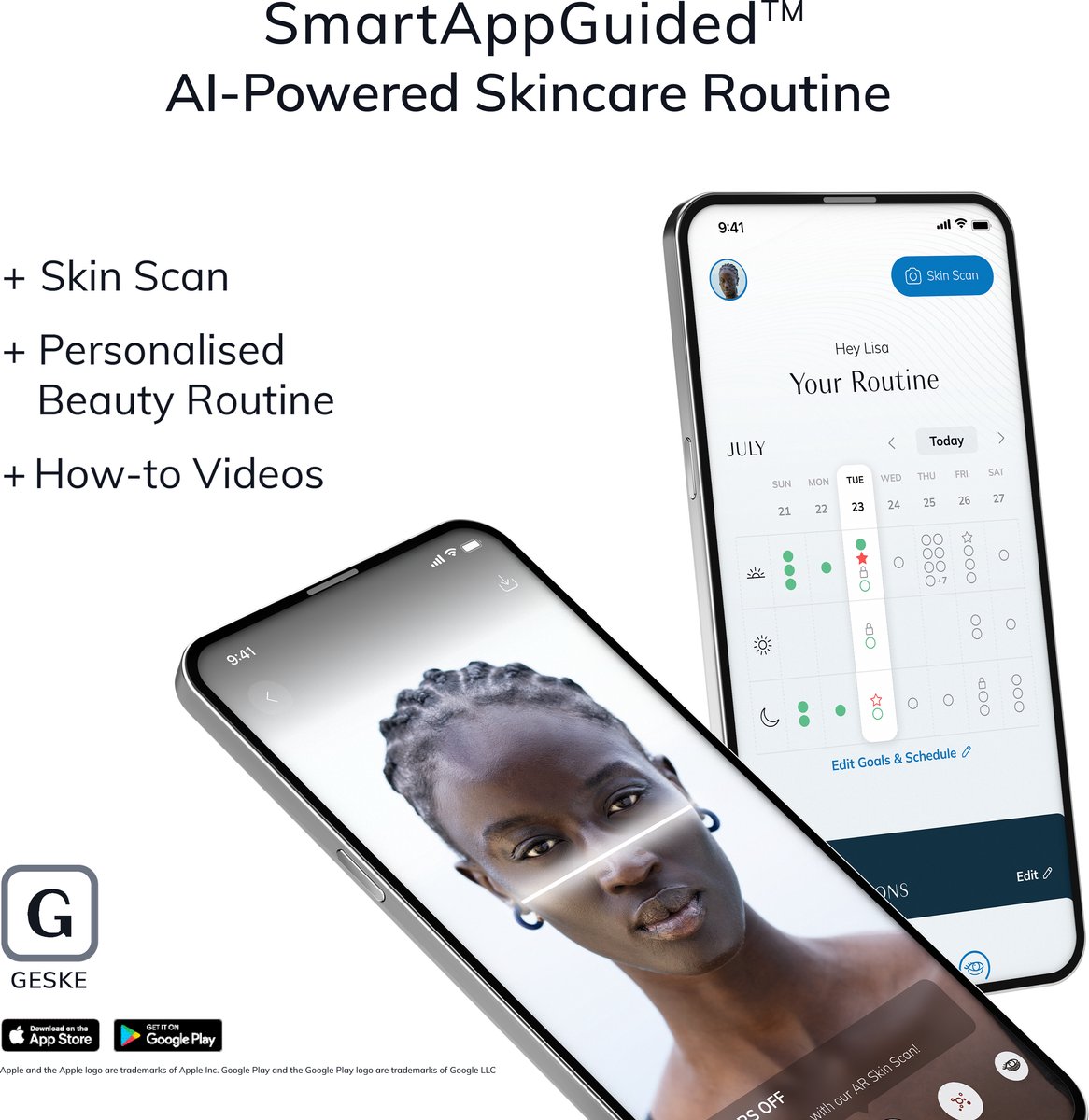 GESKE | SmartAppGuided™ Sonic Facial & Body Roller | 4 in 1 | Dermaroller | Apparaat voor gezicht en lichaam | Dermarol | Professionele gezichtsroller | Verstevigt en definieert lichaam en gezicht