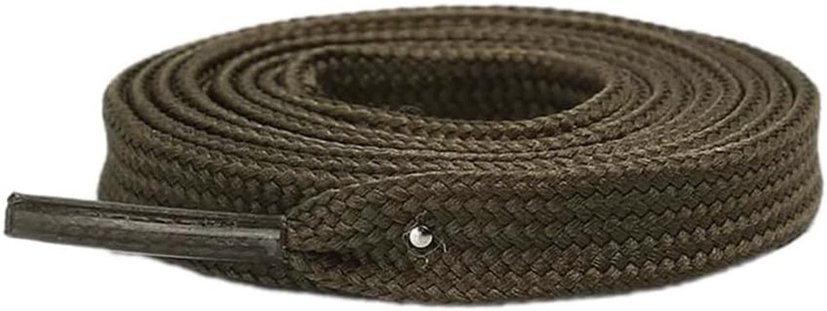 2 Pairs Dubbele Verstevigde Veters van 1 cm Breed, Vervangingsveters voor Sneakers, Hardloopschoenen en Sportschoenen, Army Green, 140 cm