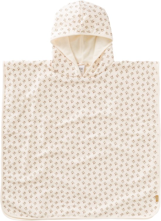 Fresk UV badponcho one size - Badcape met Capuchon - Sneldrogend Strandlaken - Unisex - Creme - Olives van Fresk — afbeelding 3