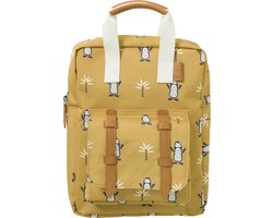 Fresk Kleine Rugzak voor kinderen 2-4 jaar - 4,7 L - Schooltas Kind Unisex - Verstelbare Schouderbanden - Waterafstotende Rugtas - Mosterd - Pinguin