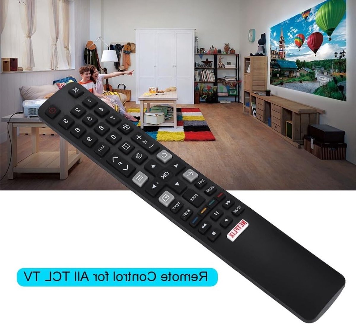 Multi-functionele afstandsbediening voor televisie met nauwkeurige signaaloverdracht en een bereik van meer dan 8 meter, ideaal voor gebruik in huis