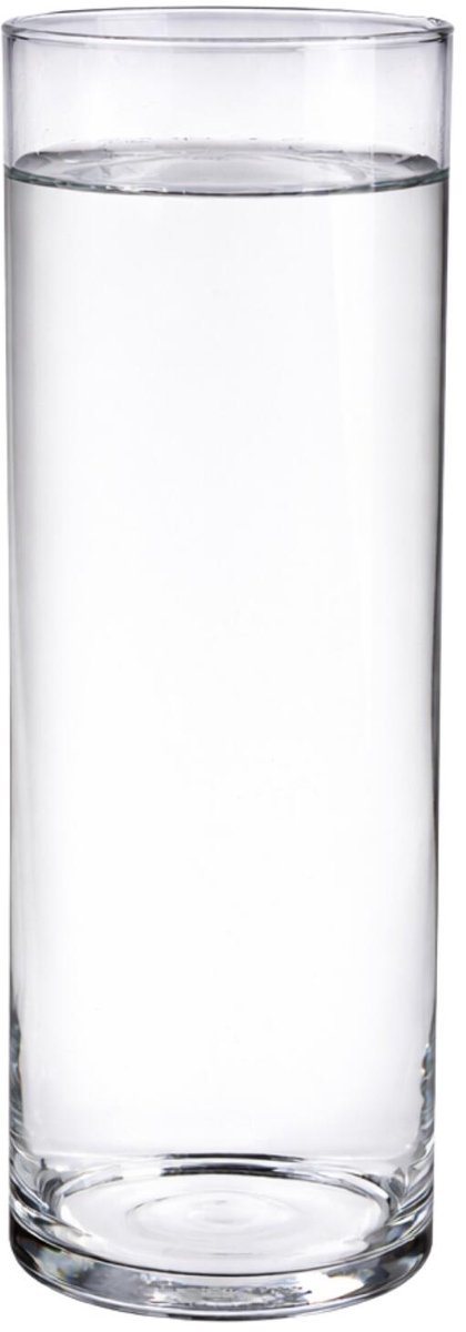 Home & Styling Bloemenvaas - Cilinder vorm - transparant - glas - 15 x 50 cm - rechte cilinder - boeketten - sierrtakken