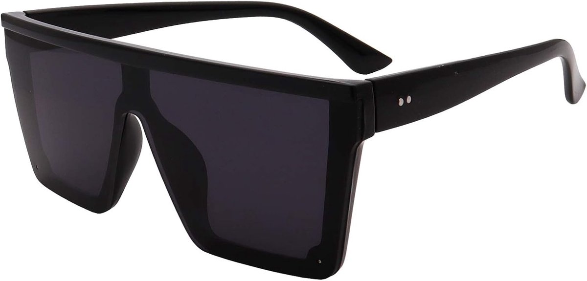 Zonnebrillen Dames Heren - Oversized Vierkant Zonnebril UV400 - 1 Stuk - Plat Bovendeel Gespiegeld - Reizen Wandelen Dagelijks
