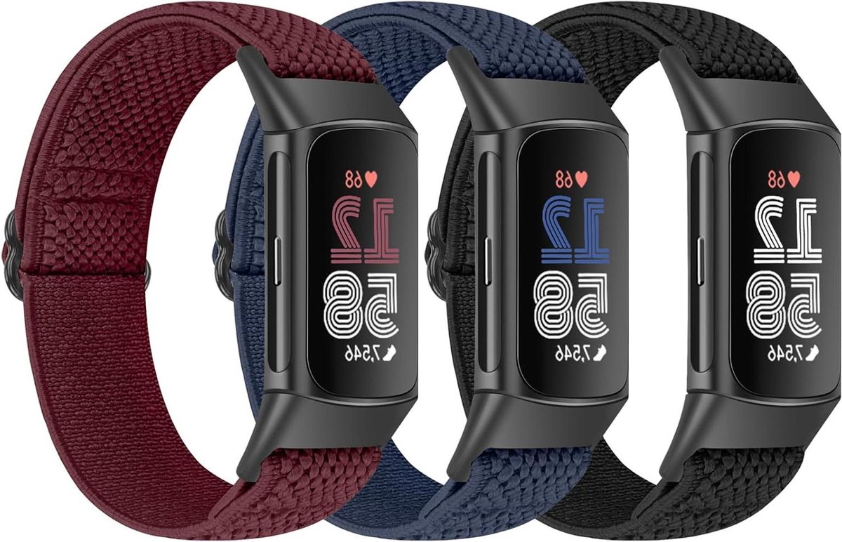 Sportband - Verstelbare Armband - Fitness Tracker - Ademend Nylon Materiaal - 3 Stuks - Multicolor