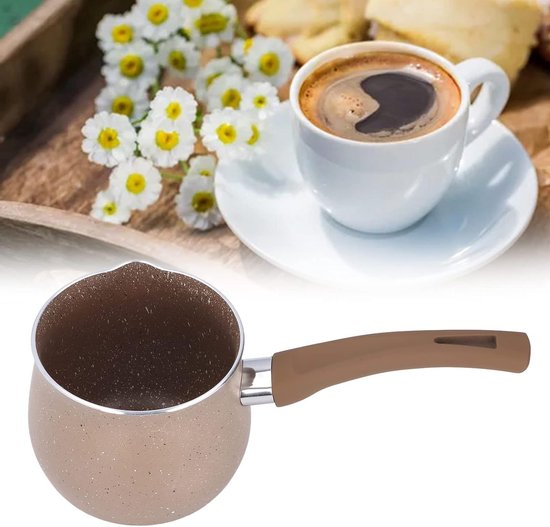 Kleine anti-aanbak melkpan van 10 cm met enkele handgreep, ideaal voor het verwarmen van koffie en andere dranken, aluminium materiaal