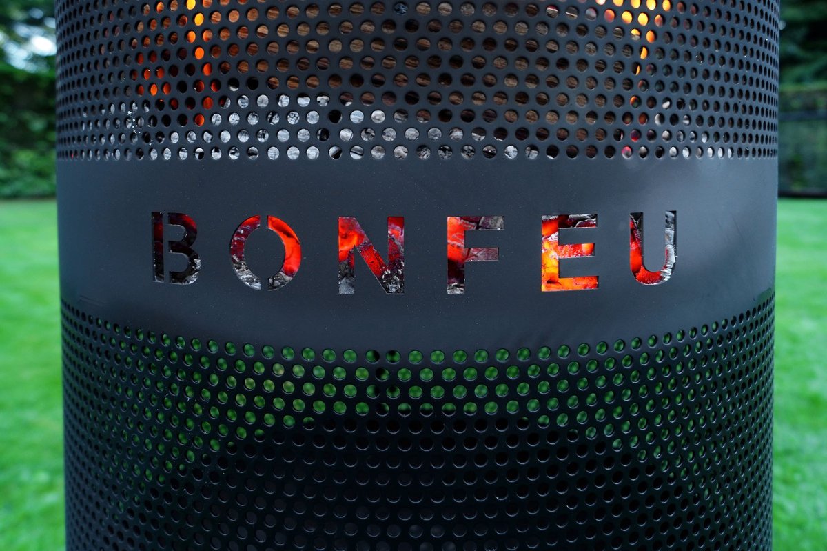 BonFeu BonVes Fire Basket 45 cm - With Grill Grate and Poker - Black