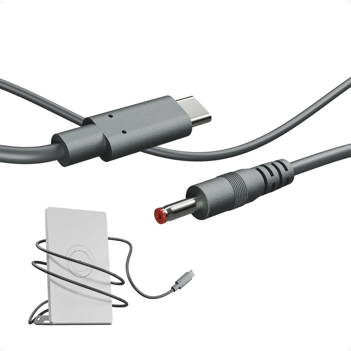 USB-C naar DC Kabel - Voedingskabel Starlink - Router Voeden - Male-Male Connector - 20 gram - Zwart