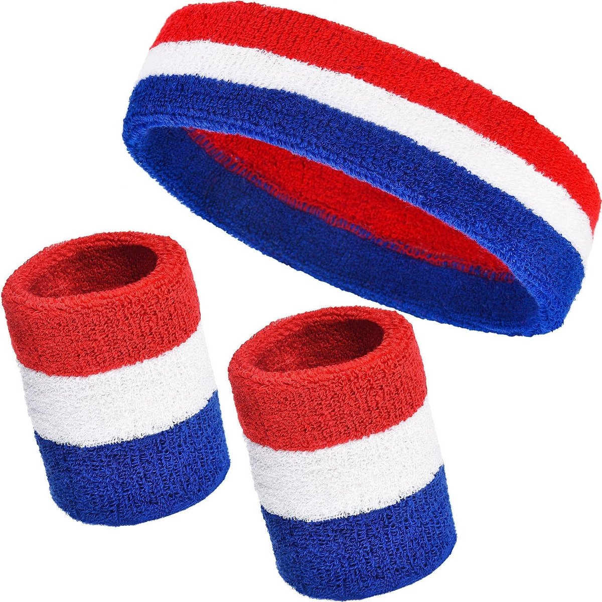Set van 3 Zweetbanden voor Sporters, Inclusief Hoofdband en Polsbanden voor Actieve Mannen en Vrouwen